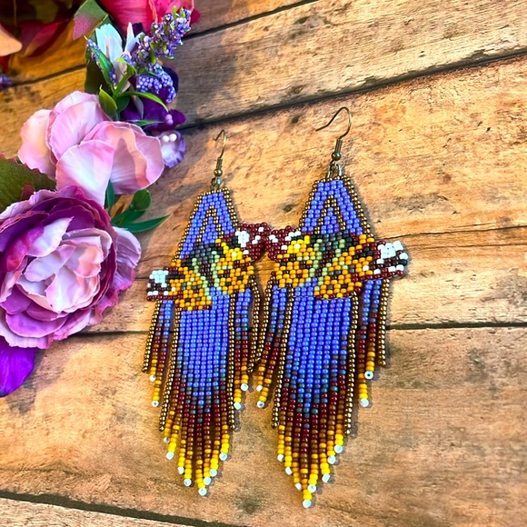 Butterfly Beaded Earring - Picture 2 of 5